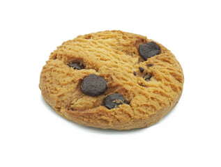 Choco chip cookie, Tasty sweet biscuit chocolate pastry, Isolated on white background, Cut out with clipping path