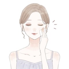 女性　スキンケア　ティッシュオフ