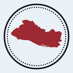 Republic of El Salvador round stamp. Round logo with country map and title. Stylish minimal Republic of El Salvador badge with map. Vector illustration.