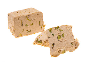 halva with pistachios isolated