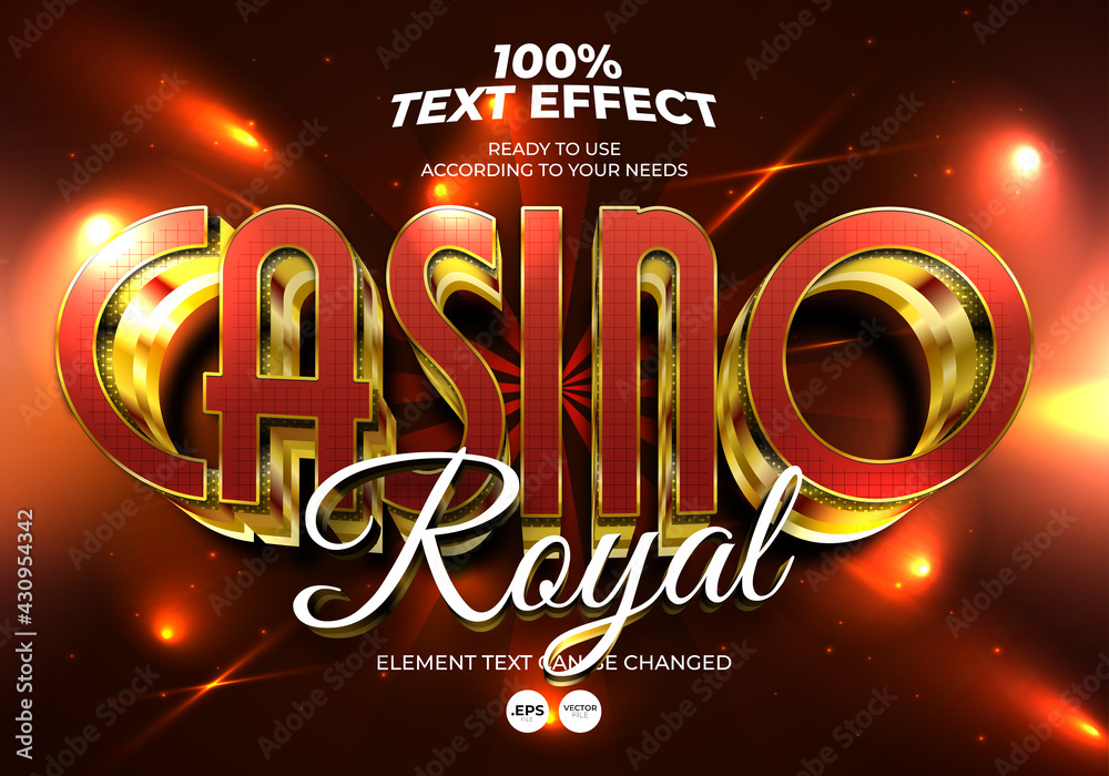 Canvas Prints casino royal editable text effect