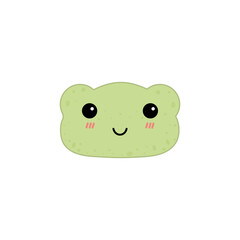 Cute frog face. Vector illustration.