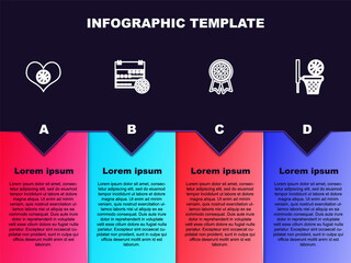 Set line Heart with basketball ball, Basketball on sport calendar, award and and. Business infographic template. Vector