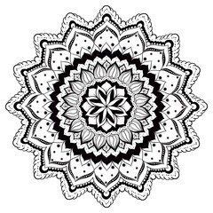 Ornamental round floral petal lace pattern. kaleidoscopic floral pattern, mandala.