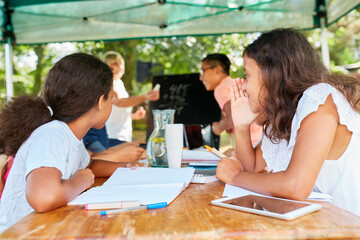 Two friends in the summer school vacation course