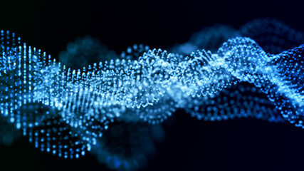 青のパーティクルの波