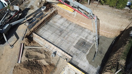 Aerial view of a building in a construction