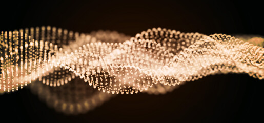 金のパーティクルの波