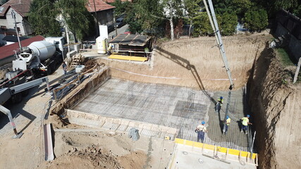 Fototapeta premium Aerial view of a building in a construction