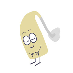 かわいい耳かけ補聴器キャラクターがおじぎをしているイラスト