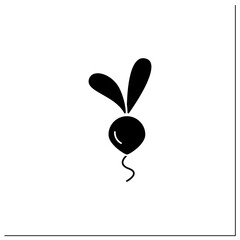 Beetroots glyph icon. Root vegetable. Edible plant. Vegetarian, healthy nutrition. Health benefits. Agriculture concept.Filled flat sign. Isolated silhouette vector illustration