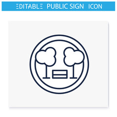 Park symbol line icon. Public park location. National park, forestry sign. Public place navigation. Universal public building signs concept. Isolated vector illustration. Editable stroke