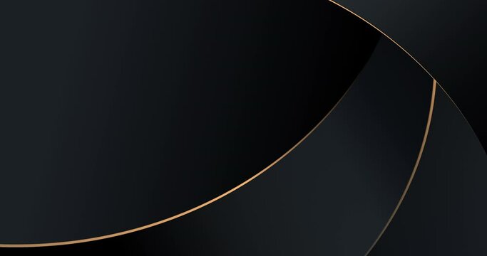 4k Abstract black shine glow and gold luxury animated background.
Modern premium wavy minimal design. Semicircular soft round shapes with golden moves lines. Elegant wavy circular lines illustration