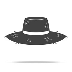 Straw hat icon vector isolated