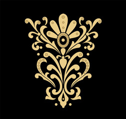 Decorative elegance luxury patterns baroque gold stock illustration