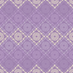 Shapes made of curved stripes. Mosaic with geometric shapes. Seamless pattern. Design with manual hatching. Textile. Ethnic boho ornament. Vector illustration for web design or print.