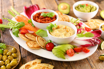 vegetables and dips- hummus and vegetables
