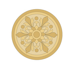 ANCIENT HERALDIC EMBLEM OF GOLD DECORATED IN BAROQUE STYLE DECORATIVE ELEGANCE LUXURY PATTERNS GOLD STOCK ILLUSTRATION