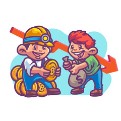 Cryptocurrency Down Trading illustration