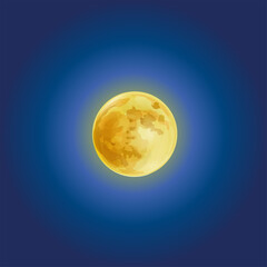 Vector illustration of a shining full moon