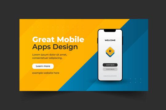 Great mobile apps Promotion thumbnail design for any videos.social media video cover photo layout design