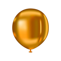 Golden balloon isolated on white background. 3d rendering
