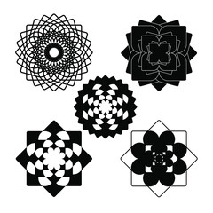 monochrome seamless patterns set. abstract vector background.