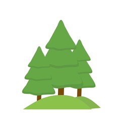 Flat tree icon illustration. Simple tree forest plant silhouette icon. best tree  simple  on white background isolation