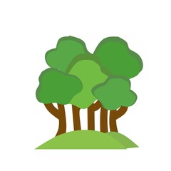 Flat tree icon illustration. Simple tree forest plant silhouette icon. best tree  simple  on white background isolation