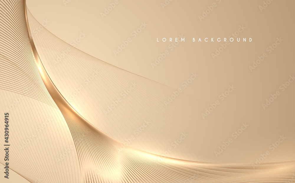 Wall mural abstract gold threads background with glow effect