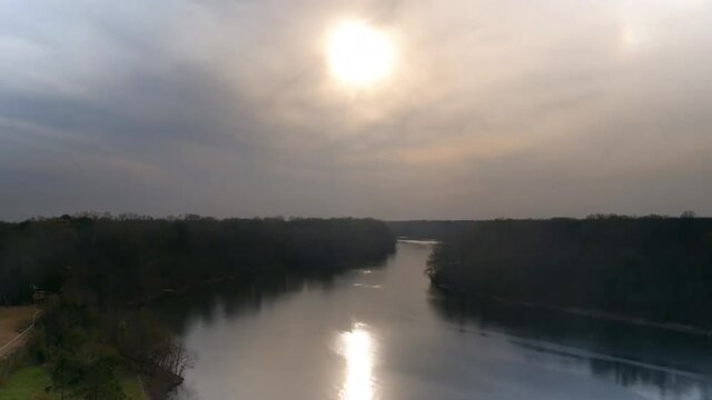 Sunset over Coosa River, time lapse