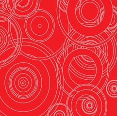 red background with circles