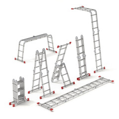 Set of multifunction ladder forms - 3D illustration © mipan
