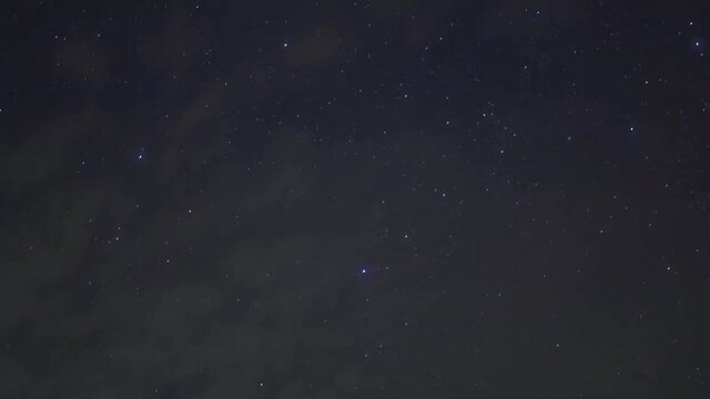 Timelapse of stars in North Carolina sky on partially cloudy night
