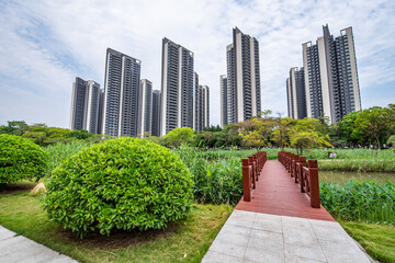 Naklejka premium Real Estate Development in Nansha District, Guangzhou, China
