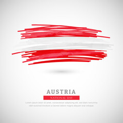 Brush flag of Austria country. Happy independence day of Austria with grungy flag background