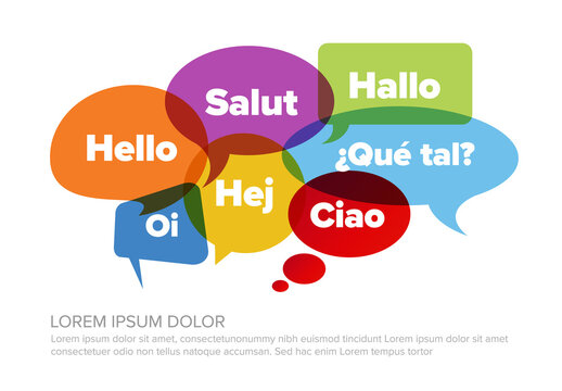 Concept image for promoting foreign languages in language school