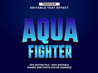 Aqua Fighter Premium Editable Text Effect Font style