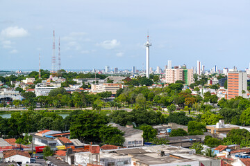 Joao Pessoa, Paraiba, Brazil on February 25, 2019. Partial view of the city center.