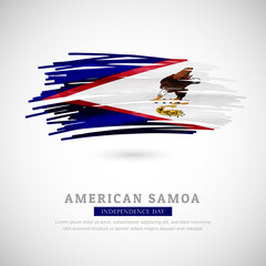 Brush flag of American Samoa country. Happy independence day of American Samoa with grungy flag background