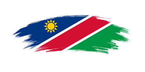 Artistic grunge brush flag of Namibia isolated on white background