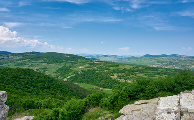 Fototapeta na wymiar View at Rhodope mountains from ancient town Perperikon