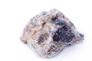 macro cordierite stone on a white background