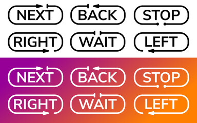 set of directional icons
