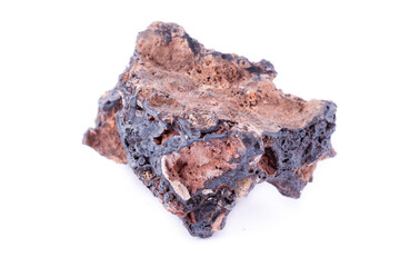 stone macro mineral goethite on a white background