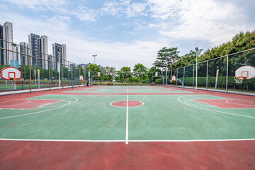 Fototapeta premium Basketball court in Nansha Children's Park, Guangzhou, China