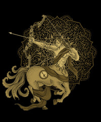 illustration vector horseman sagitarius symbol
