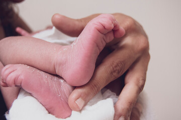 Baby girl new born feet