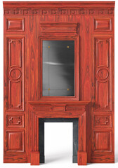 Classic fireplace made of wood