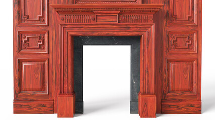 Classic fireplace made of wood